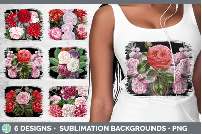 Romantic Rose Distressed Sublimation Background Panel