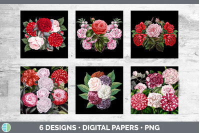 Romantic Rose Backgrounds | Digital Scrapbook Papers