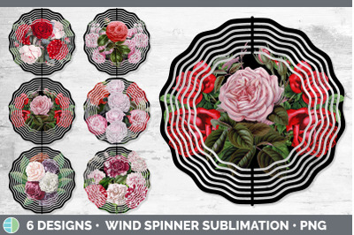 Romantic Rose Wind Spinner | Sublimation Designs Bundle