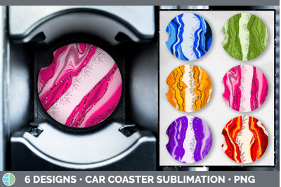 Agate Car Coaster | Sublimation Designs Bundle