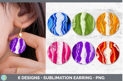 Agate Round Earring | Sublimation Designs Bundle