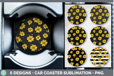 Black Animal Print Car Coaster | Sublimation Designs Bundle