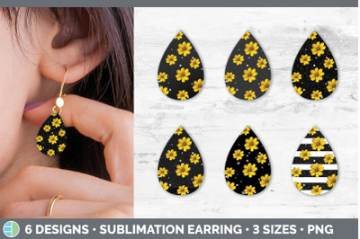 Black Animal Print Teardrop Earring | Sublimation Designs Bundle