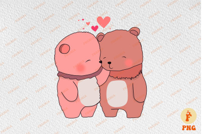 Cute Couple Bear Loving Valentine&#039;s Day