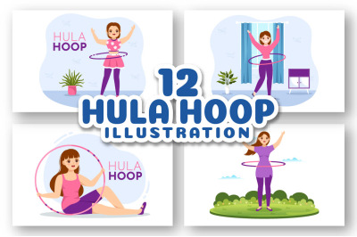 12 Playing Hula Hoop Illustration