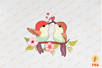 Couple Hummingbird Kissing Valentine