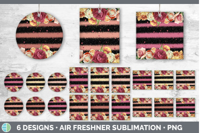 Ruby Florals Air Freshener | Sublimation Designs Bundle