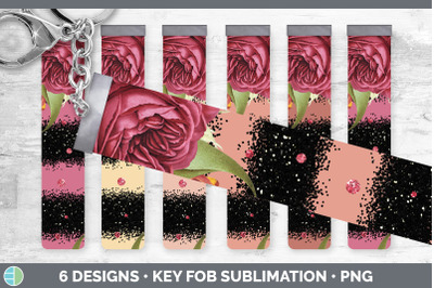 Ruby Florals Key Fob | Wristlet Sublimation