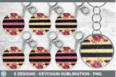 Ruby Florals Keychain Bundle | Keyring Sublimation Designs