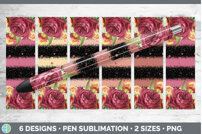 Ruby Florals Pen Wraps | Epoxy Sublimation Bundle