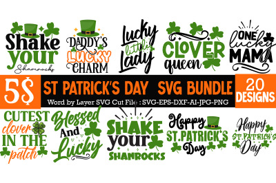 St. Patrick&#039;s Day SVG Bundle, St Patrick&#039;s Day Quotes, Gnome SVG, Rain