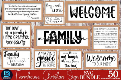 Farmhouse Christian Sign SVG Bundle