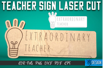 Teacher Sign Laser Cut SVG | School SVG Design | CNC Files