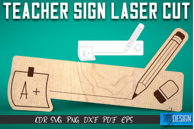 Teacher Sign Laser Cut SVG | School SVG Design | CNC Files