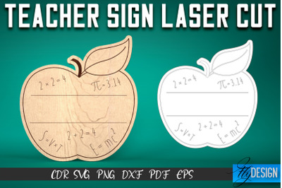 Teacher Sign Laser Cut SVG | School SVG Design | CNC Files