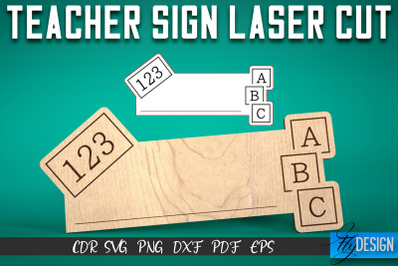 Teacher Sign Laser Cut SVG | School SVG Design | CNC Files