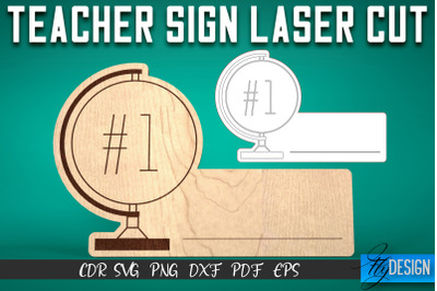 Teacher Sign Laser Cut SVG | School SVG Design | CNC Files