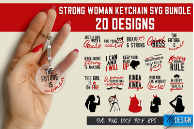 Strong Woman SVG Keychain Bundle | Funny Quotes SVG Design &nbsp;