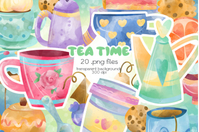 Tea Time Clipart - PNG Files