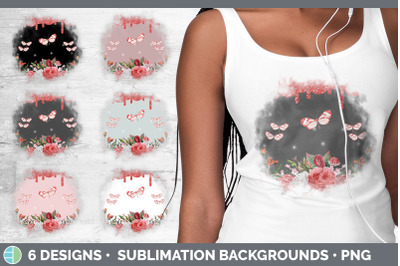 Pink Butterfly Background | Grunge Sublimation Backgrounds