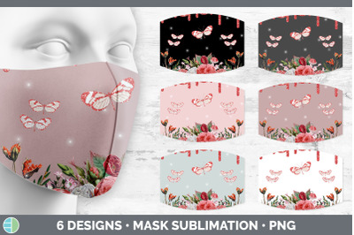 Pink Butterfly Mask | Sublimation Bundle Face Mask Designs