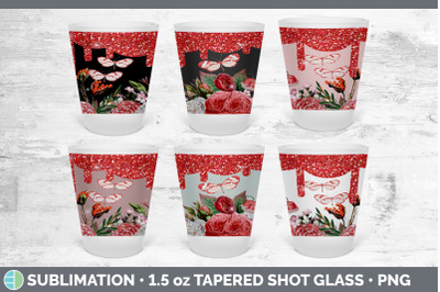 Pink Butterfly Shot Glass Sublimation | Shot Glass 1.5oz TapeBlack