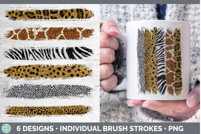 Animal Print Brush Strokes | Glitter Sublimation Designs