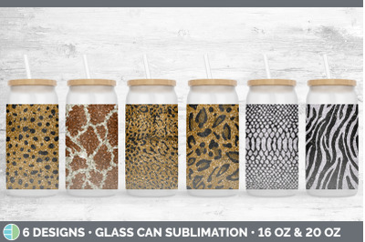 Animal Print Glass Can | Sublimation Beer Mason Jar