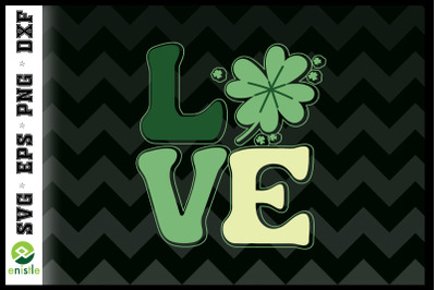 LOVE Lucky Leaf Retro St Patrick