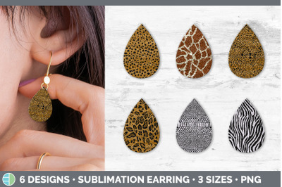 Animal Print Teardrop Earring | Glitter Sublimation Bundle