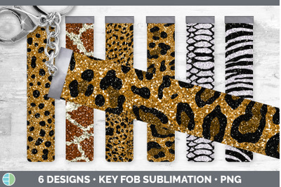 Animal Print Key Fob | Glitter Wristlet Sublimation