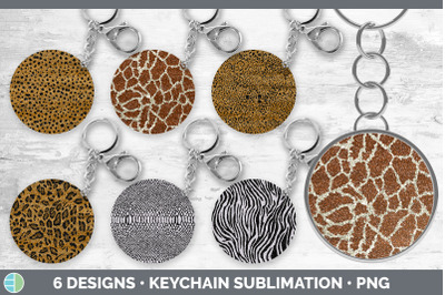 Animal Print Keychain Bundle | Glitter Keyring Sublimation