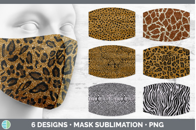 Animal Print Mask | Sublimation Glitter Face Mask Designs