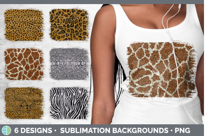 Animal Print Distressed Background | Glitter Sublimation Panel