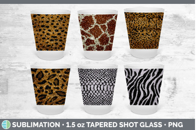 Animal Print Shot Glass Sublimation | Shot Glass 1.5oz Tapered