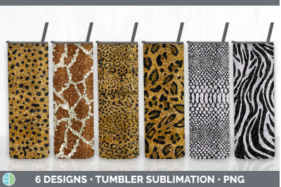 Animal Print Tumbler | Glitter Skinny Tumbler Sublimation Bundle