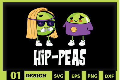 Hip-peas Funny Pea Family Hippie