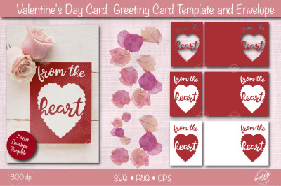 Valentine Card SVG| Heart card SVG template| Love cards| Greeting Card