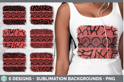 Red Damask Distressed Background | Glitter Animal Print Sublimation Pa