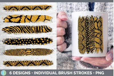 Orange Damask Brush Strokes | Glitter Animal Print Sublimation Designs