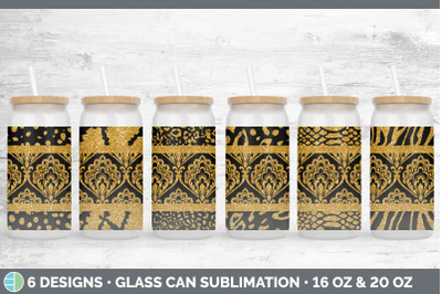 Orange Damask Glass Can | Sublimation Beer Mason Jar