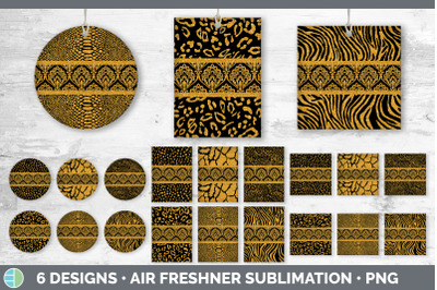 Orange Damask Air Freshener | Glitter Animal Print Sublimation Bundle