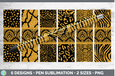 Orange Damask Pen Wraps | Glitter Animal Print Epoxy Pen Sublimation