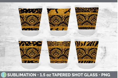 Orange Damask Shot Glass Sublimation | Shot Glass 1.5oz Tapered