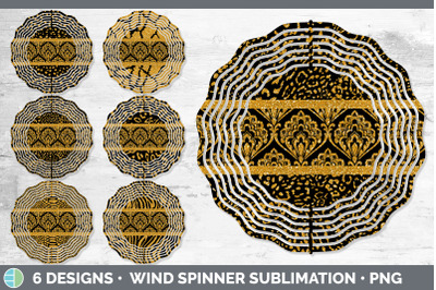 Orange Damask Wind Spinner | Sublimation Designs Bundle