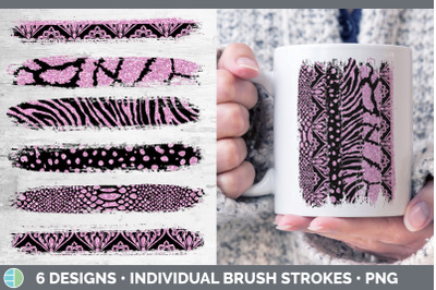 Pink Damask Brush Strokes | Glitter Animal Print Sublimation Designs