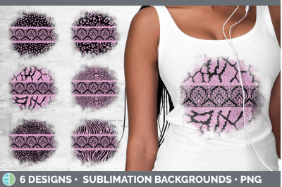 Pink Damask Background | Glitter Animal Print Grunge Sublimation