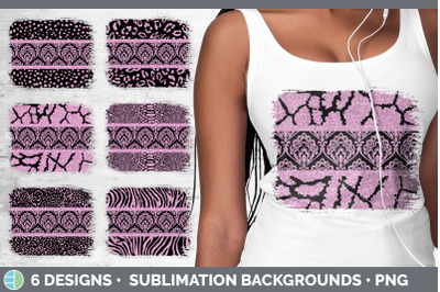 Pink Damask Distressed Background | Glitter Animal Print Sublimation P