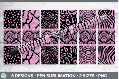 Pink Damask Pen Wraps | Glitter Animal Print Epoxy Pen Sublimation