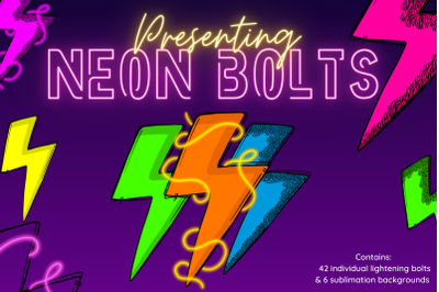 Neon Lightning Bolts